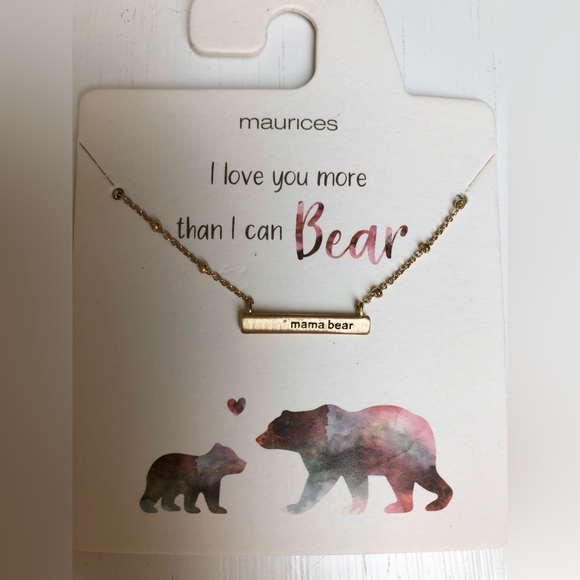 NEW Maurices Mama Bear Gold Bar Necklace - Picture 1 of 5